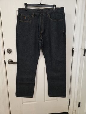 Rocawear Men's Straight Dark Blue Denim Jeans